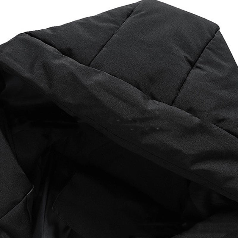 Men's Hooded Jacket Winter Pockets Zip-up Coat Casual Outerwear Clothing
