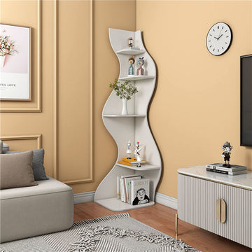 Home Fashion Living Room Corner Cabinet Shelves